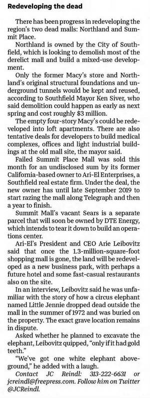 Northland Center - 2018 Article On Possible Redevelopment